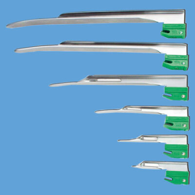 AirLife Greenline/D – Metal, Sterile, Disposable Fiber Optic Blades