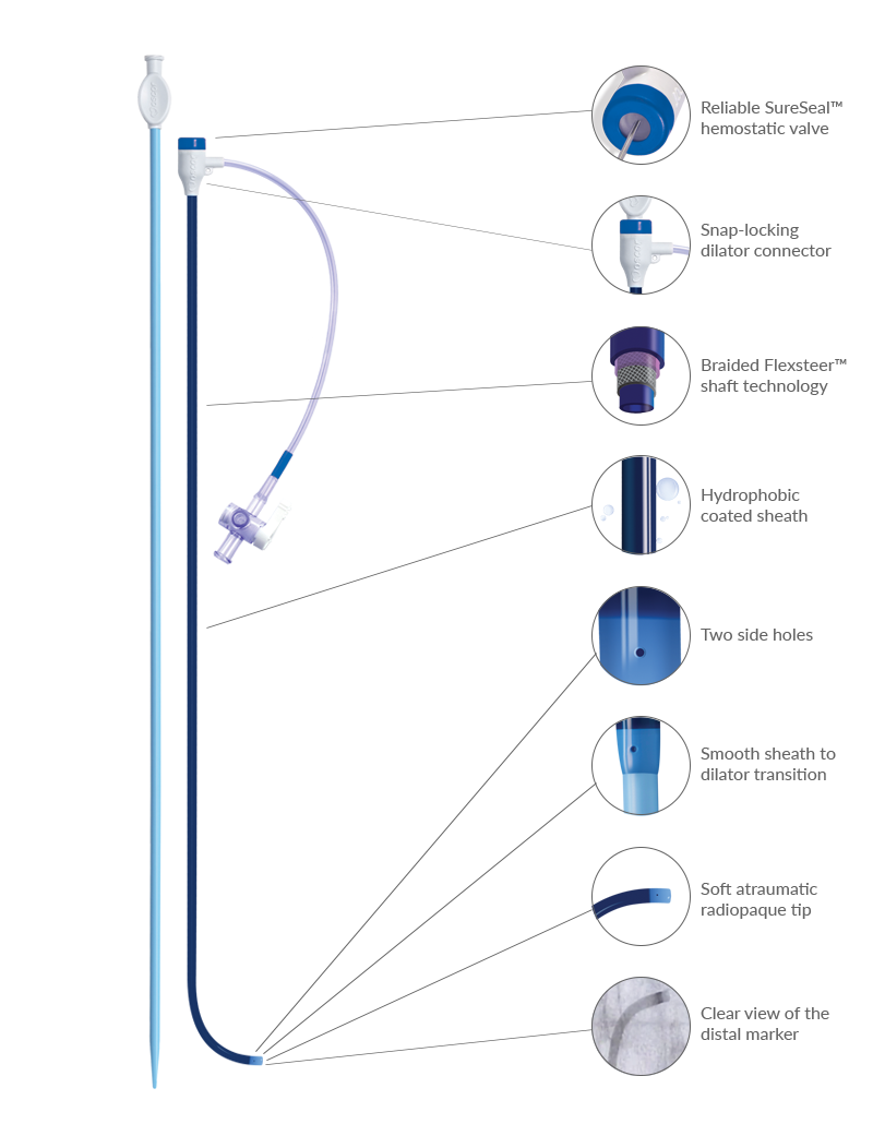 Oscor Adelante Breezeway Guiding Sheath with Haemostatic Valve